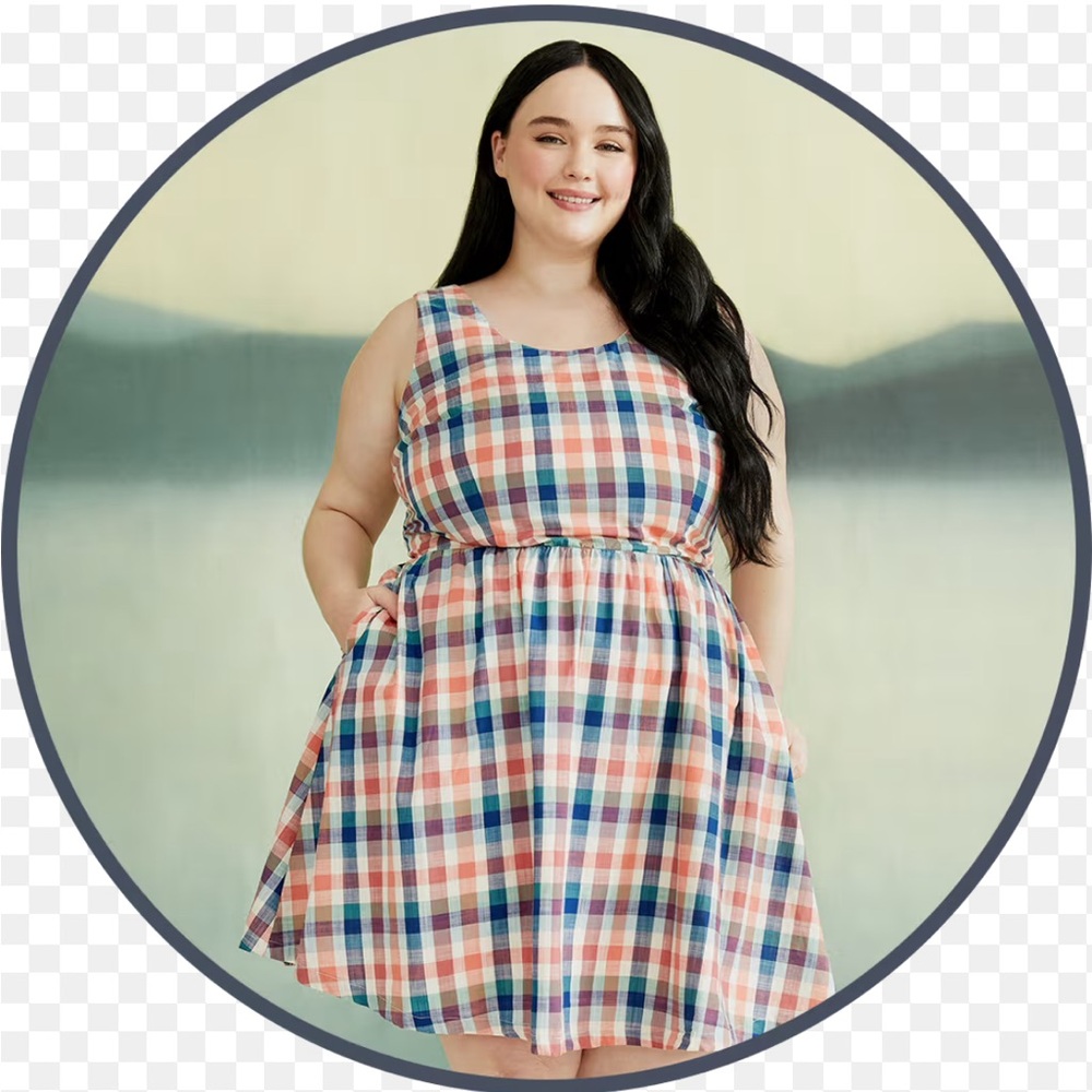ModCloth Gingham Cotton Cottagecore Scoop Neck Mini Dress
